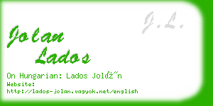 jolan lados business card